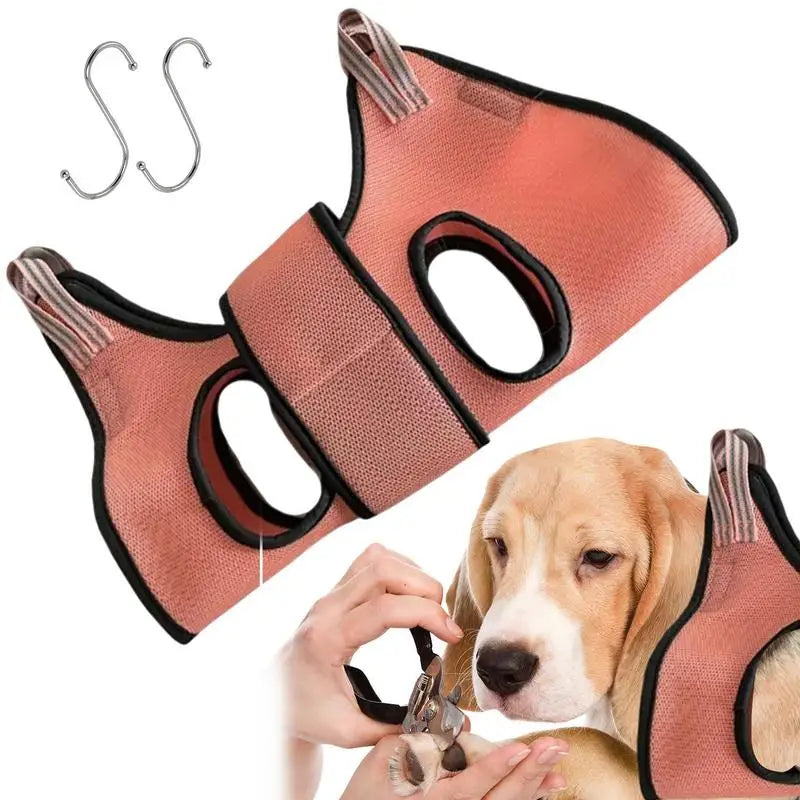 Cat Grooming Hammock Dog Cat Grooming Nail Cutting Hammock Pet Hammock Repairing Nail Auxiliary Holder with 2 Hooks Pet Supply