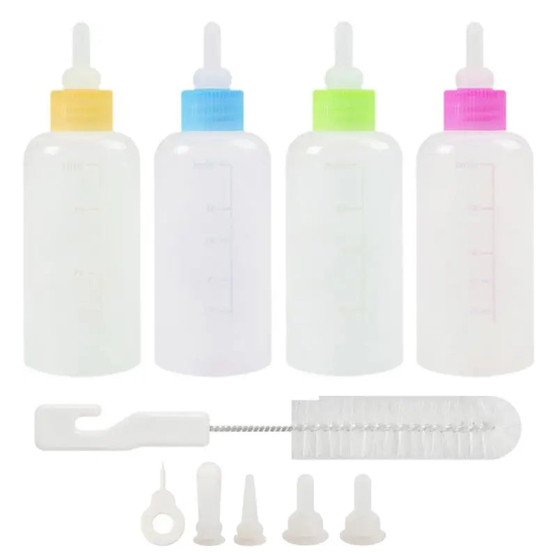 Pet Milk Bottle Puppy Nursing Bottle Kit Household Newborn Dog Cat Milk Feeder Drinking Bottle Pet Supplies for Puppies Kittens