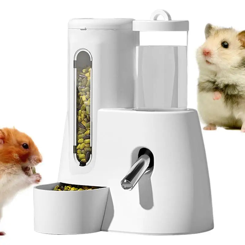 Automatic Food Dispenser Cage Water 2in1 No Drip Feeding Supplies with Food Container Small Animal Dispenser for Guinea Pig Rat