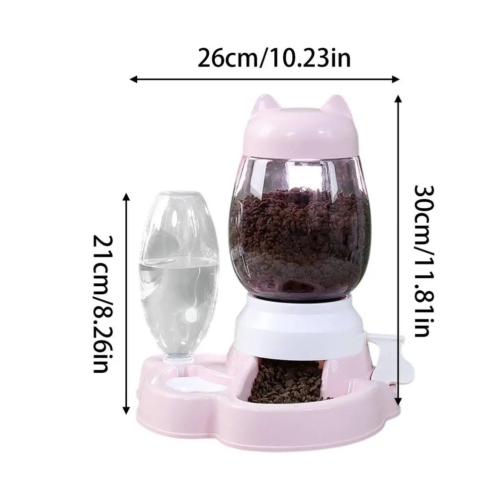 Automatic Dog Feeder Cat bowl automatic feeder Large Capacity Pet Food Storage Dispenser Container Pet Feeder With Water Fountai